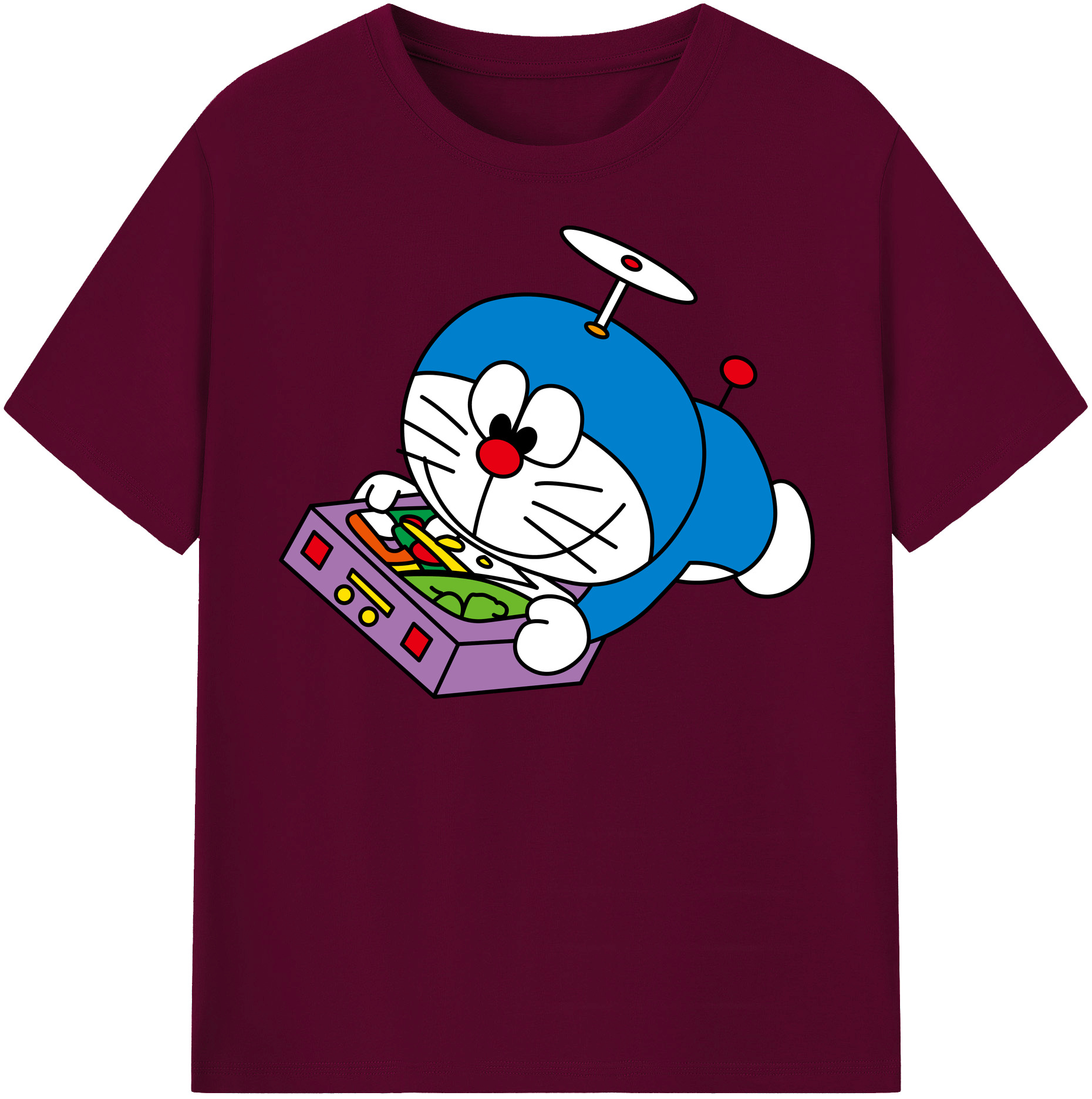 （画像用） ドラえもん Doraemon レディースカジュアルプリントTシャツ（綿100％）